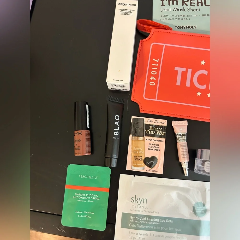 Ipsy ticket admit one makeup bag and makeup samples lot